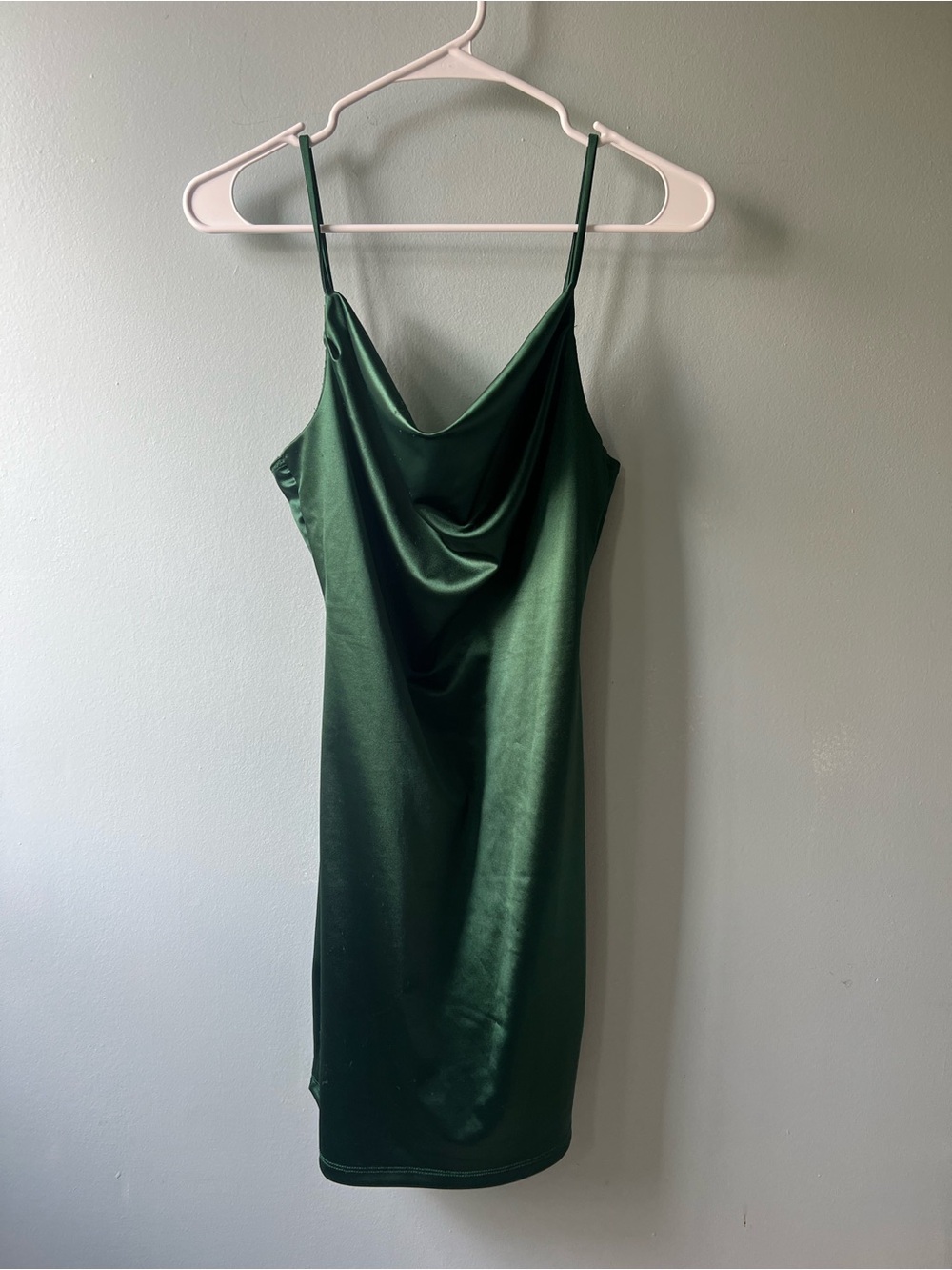 Lovely Day Emerald Green Satin Mini Dress